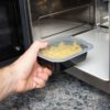 12oz Black Rectangular Microwavable HD Container with Lid - 150/Case - Image 2