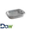 16oz Silver Foil Entrée / Take-Out Pan with Clear Dome Lid - 100/Case
