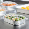 16oz Silver Foil Entrée / Take-Out Pan with Clear Dome Lid - 100/Case - Image 2