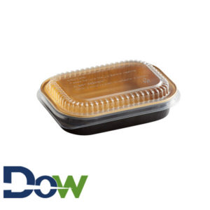 16oz Gold Foil Entrée / Take-Out Pan with Clear Dome Lid - 100/Case