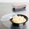 16oz Black Round Microwavable HD Container with Lid - 150/Case - Image 2