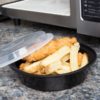 24oz Black Round Microwavable HD Container with Lid - 150/Case - Image 2