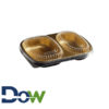 29oz Gold 2-comp Foil Entrée / Take-Out Pan with Clear Dome Lid - 50/Case