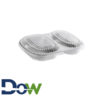 29oz Silver 2-comp Foil Entrée / Take-Out Pan with Clear Dome Lid - 50/Case