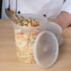 HD 32oz Microwavable Translucent Plastic Deli Container and Lid - 240/Case - Image 2