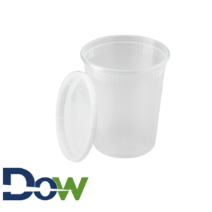 HD 32oz Microwavable Translucent Plastic Deli Container and Lid - 240/Case