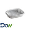 47oz Silver Foil Entrée / Take-Out Pan with Clear Dome Lid - 50/Case