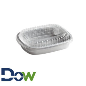 47oz Silver Foil Entrée / Take-Out Pan with Clear Dome Lid - 50/Case