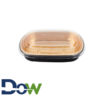 65oz Black and Gold Mini Foil Entree / Take-Out Pan with Clear Dome Lid - 50/Case