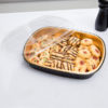 65oz Black and Gold Mini Foil Entree / Take-Out Pan with Clear Dome Lid - 50/Case - Image 2
