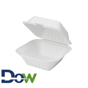 6" x 6" Biodegradable / Bagasse Sandwich 1-Comp Take-out Container - 500/Case