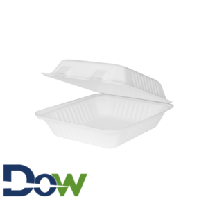 8" x 8" Biodegradable / Bagasse 1-Compartment Take-out Container - 200/Case