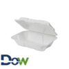 6" x 9" Biodegradable / Bagasse 1-Compartment Take-out Container - 200/Case