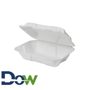 6" x 9" Biodegradable / Bagasse 1-Compartment Take-out Container - 200/Case