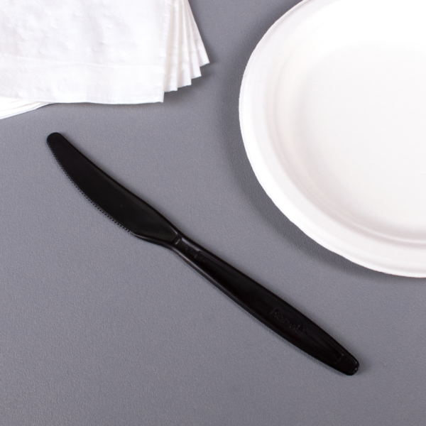 Black Heavy Weight PP Plastic Knife - 1000/Case - Image 2