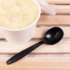 Black Heavy Weight PP Plastic Soup Spoon - 1000/Case - Image 2