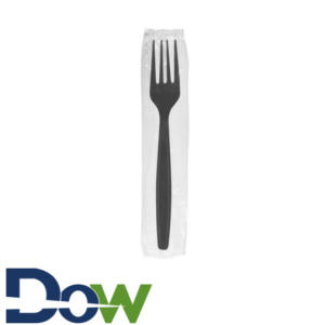 Individually Wrapped Heavy Weight Black Plastic Fork - 1000/Case