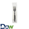 Black Wrapped Heavy Weight Plastic Cutlery Kits (Fork & Napkin) - 500/Case - Image 3