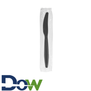 Individually Wrapped Heavy Weight Black Plastic Knife - 1000/Case