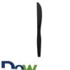 Black Medium Weight PP Plastic Knife - 1000/Case
