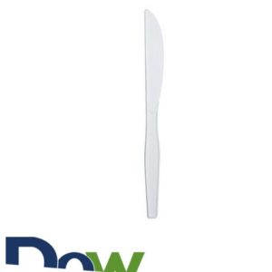 White Medium Weight PP Plastic Knife - 1000/Case