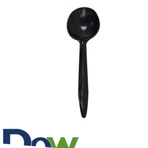 Black Medium Weight PP Plastic Soup Spoon - 1000/Case