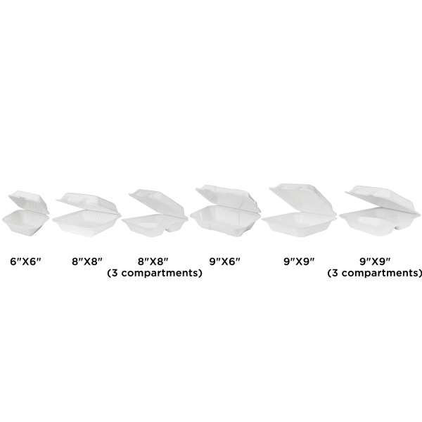 EcoChoice 9 x 9 x 3 Compostable Sugarcane / Bagasse 3