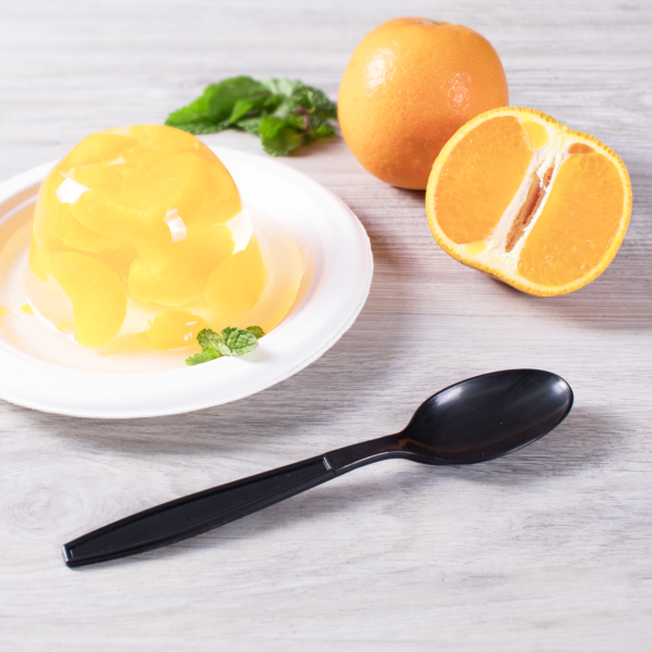 Black Heavy Weight PP Plastic Tea Spoon - 1000/Case - Image 2