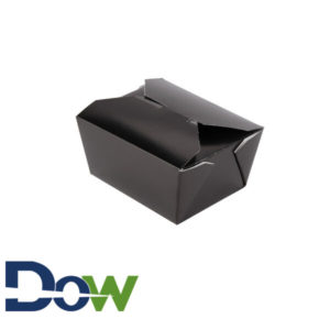 #1 Black Microwavable Folded Pak Paper Container - 450/Case