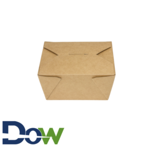 #1 Kraft Microwavable Folded Pak Paper Container - 450/Case