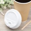10-24oz White Sipper Dome Lid For Paper Hot Cup - 1000/Case - Image 2