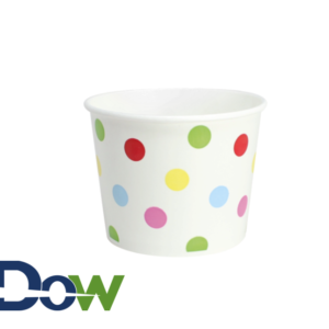 16oz Dots Paper Frozen Yogurt / Food Cup - 1000/Case