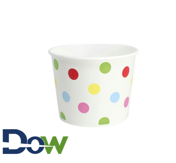 16oz Dots Paper Frozen Yogurt / Food Cup - 1000/Case
