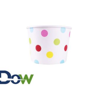 12oz Dots Frozen Yogurt / Food Cup - 1000/Case