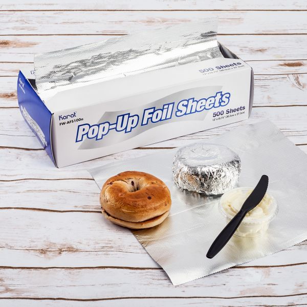 12 x 10 3/4 Food Service Interfolded Pop-Up Foil Sheets Box– 200  sheets/Box