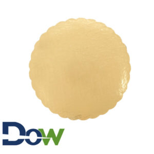 16" Scallop Edge Cake Circle Gold Laminated Corrugated - 25/Case