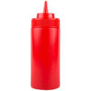 24oz Red Wide Mouth Squeeze Bottle - 6/Pack
