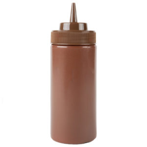 8oz Brown Wide Mouth Squeeze Bottle - 6/Pack
