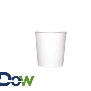 16oz White Gourmet Double Poly Paper Soup/Food Container- 500/Case