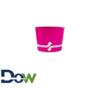 16oz Pink Paper Frozen Yogurt / Food Cup - 1000/Case