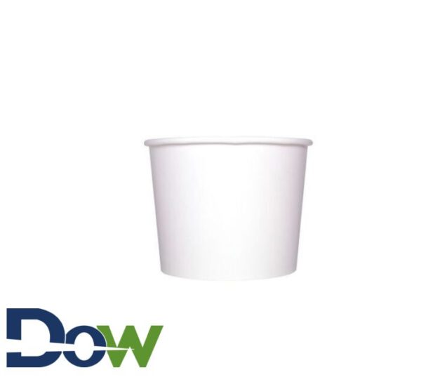 8oz White Gourmet Double Poly Paper Soup/Food Container- 1000/Case