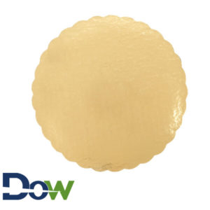 18" Scallop Edge Cake Circle Gold Laminated Corrugated - 50/Case