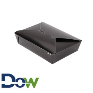 #2 Black Microwavable Folded Pak Paper Container - 200/Case