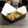#2 Black Microwavable Folded Pak Paper Container - 200/Case - Image 2