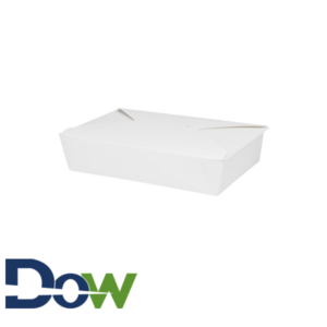#2 White Microwavable Folded Pak Paper Container - 200/Case
