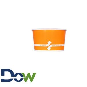 20oz Orange Paper Frozen Yogurt / Food Cup - 600/Case