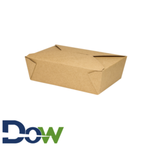 #3 Kraft Microwavable Folded Pak Paper Container - 200/Case