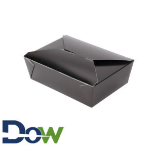 #3 Black Microwavable Folded Pak Paper Container - 200/Case