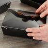 #3 Black Microwavable Folded Pak Paper Container - 200/Case - Image 2