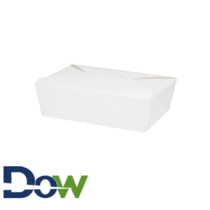 #3 White Microwavable Folded Pak Paper Container - 200/Case